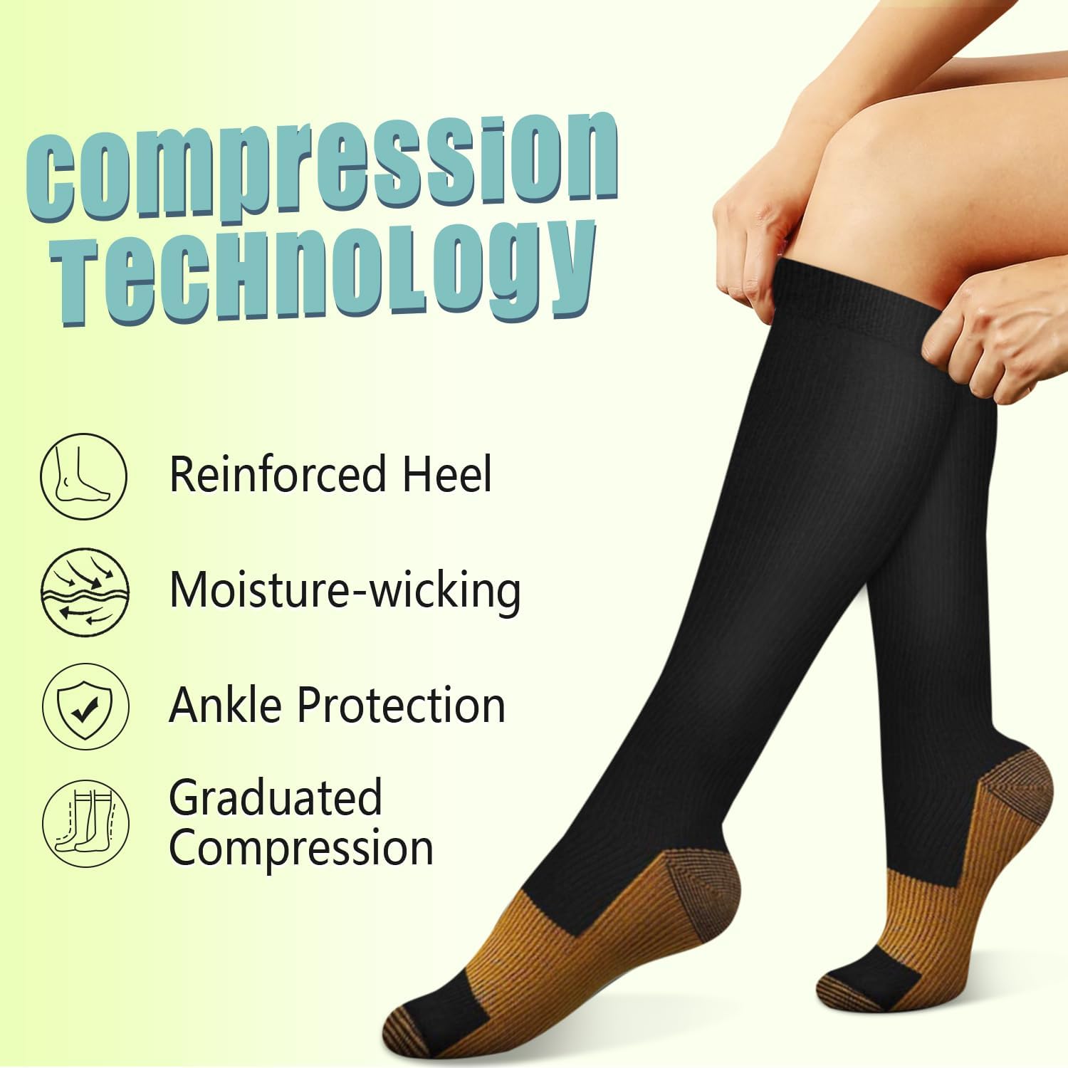 6 pares de meias de compressão - Compression Sock Medical avaliação e preço